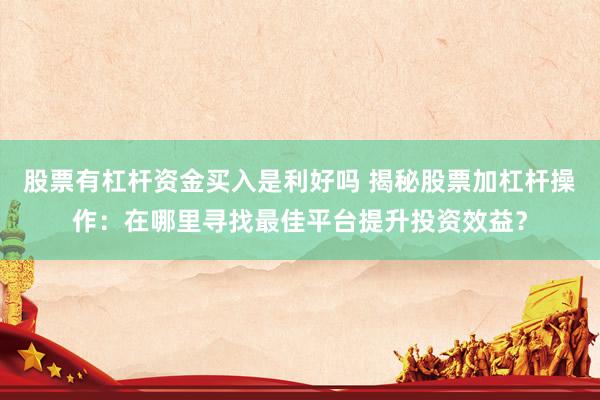 股票有杠杆资金买入是利好吗 揭秘股票加杠杆操作：在哪里寻找最佳平台提升投资效益？